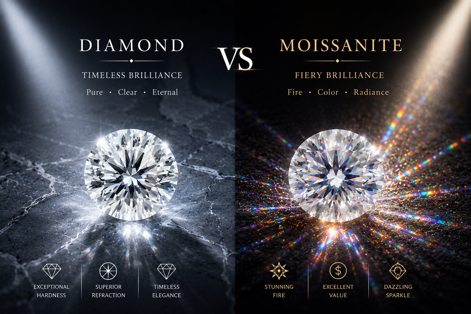 Moissanite vs Diamond