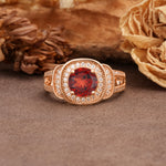 Luxurious & Classic Vintage Stackable 4-Prong Round Cut Garnet Engagement Ring - Additional view