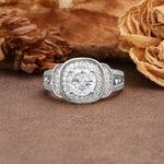 Luxurious & Classic Vintage Stackable 4-Prong Round Cut Moissanite Engagement Ring - Additional view