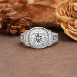 Luxurious & Classic Vintage Stackable 4-Prong Round Cut Lab Diamond Engagement Ring - Additional view