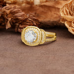 Luxurious & Classic Vintage Stackable 4-Prong Round Cut Moissanite Engagement Ring - Additional view