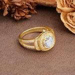 Luxurious & Classic Vintage Stackable 4-Prong Round Cut Moissanite Engagement Ring - Additional view