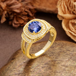 Luxurious & Classic Vintage Stackable 4-Prong Round Cut Tanzanite Engagement Ring - Additional view