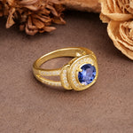 Luxurious & Classic Vintage Stackable 4-Prong Round Cut Tanzanite Engagement Ring - Additional view