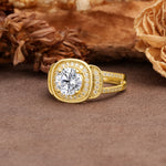Luxurious & Classic Vintage Stackable 4-Prong Round Cut Lab Diamond Engagement Ring - Additional view
