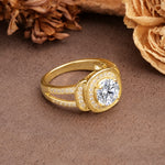 Luxurious & Classic Vintage Stackable 4-Prong Round Cut Lab Diamond Engagement Ring - Additional view