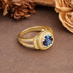 Luxurious & Classic Vintage Stackable 4-Prong Round Cut Alexandrite Engagement Ring - Additional view