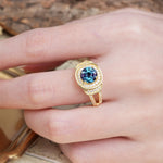 Luxurious & Classic Vintage Stackable 4-Prong Round Cut Alexandrite Engagement Ring - Additional view