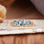 Vintage Mixed Cut Moss Agate Eternity Wedding Band - Additional view