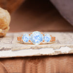 Vintage Mixed Cut Moonstone Eternity Wedding Band - Additional view