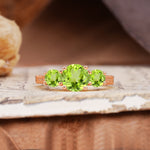 Vintage Mixed Cut Peridot Eternity Wedding Band - Additional view
