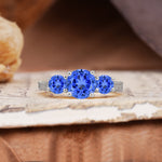 Vintage Mixed Cut Sapphire Eternity Wedding Band - Additional view