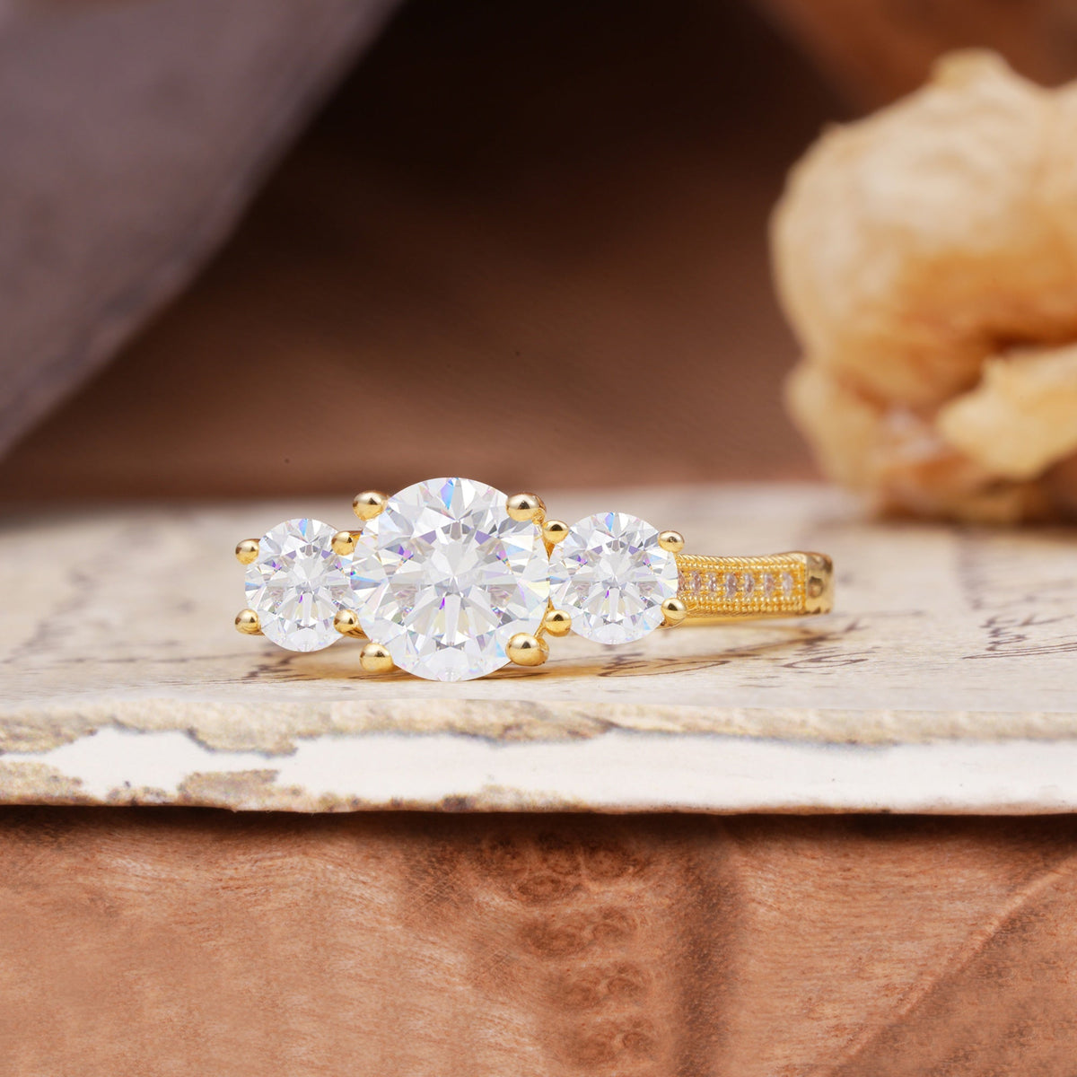 Vintage Mixed Cut Moissanite Eternity Wedding Band - Additional view