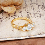 Vintage Mixed Cut Moissanite Eternity Wedding Band - Additional view