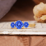 Vintage Mixed Cut Sapphire Eternity Wedding Band - Additional view