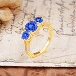 Vintage Mixed Cut Sapphire Eternity Wedding Band - Additional view