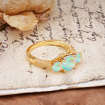 Vintage Mixed Cut Fire Opal Eternity Wedding Band - Additional view
