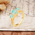 Vintage Mixed Cut Fire Opal Eternity Wedding Band - Additional view