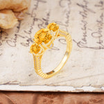 Vintage Mixed Cut Citrine Eternity Wedding Band - Additional view