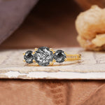 Vintage Mixed Cut Black Rutilated Quartz Eternity Wedding Band - Additional view