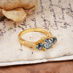 Vintage Mixed Cut Black Rutilated Quartz Eternity Wedding Band - Additional view
