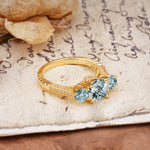 Vintage Mixed Cut Moss Agate Eternity Wedding Band - Additional view