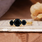 Vintage Mixed Cut Black Onyx Eternity Wedding Band - Additional view