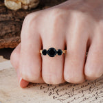 Vintage Mixed Cut Black Onyx Eternity Wedding Band - Additional view