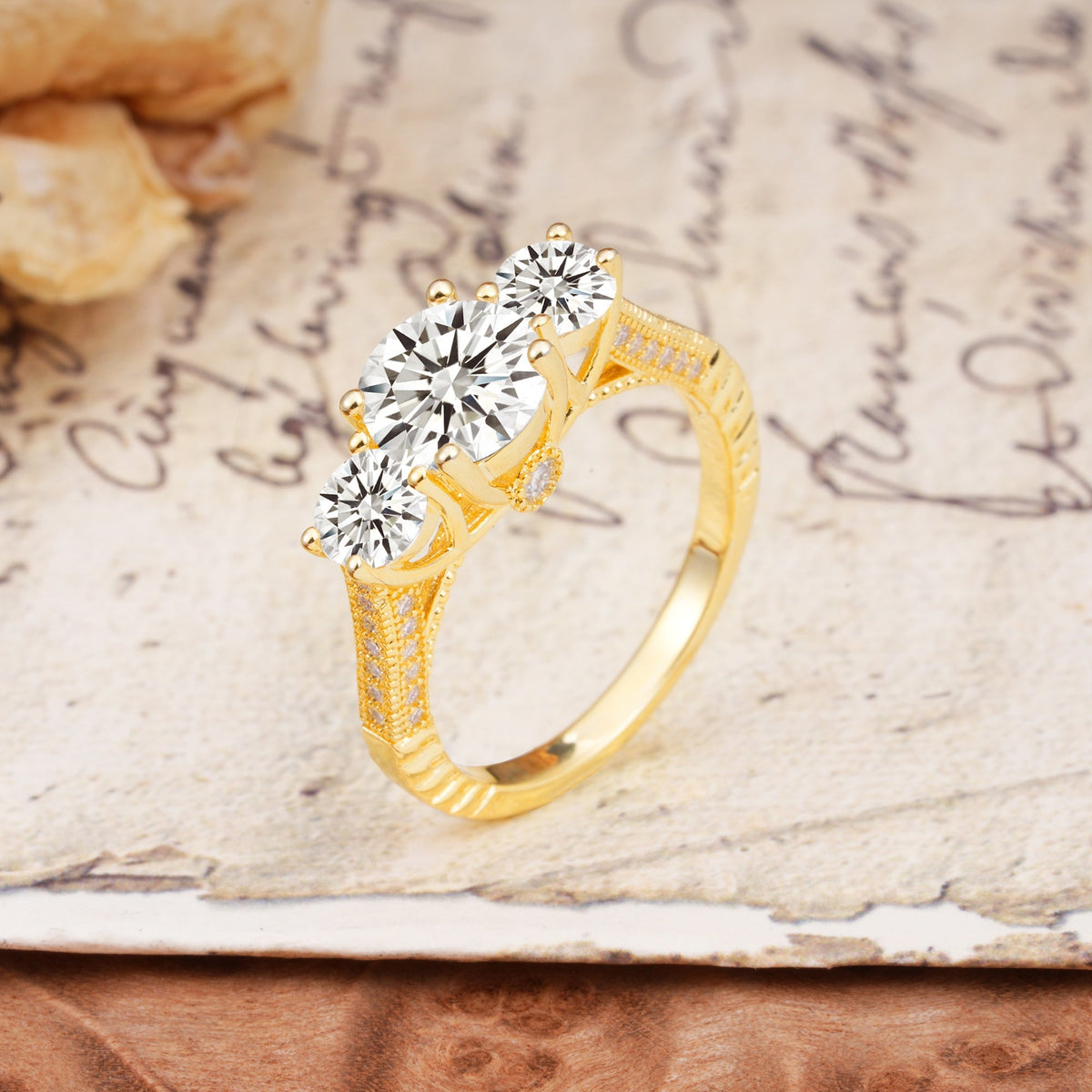 Vintage Mixed Cut Lab Diamond Eternity Wedding Band - Additional view