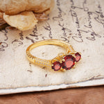 Vintage Mixed Cut Garnet Eternity Wedding Band - Additional view
