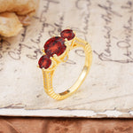 Vintage Mixed Cut Garnet Eternity Wedding Band - Additional view