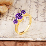 Vintage Mixed Cut Amethyst Eternity Wedding Band - Additional view