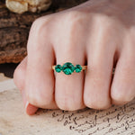 Vintage Mixed Cut Emerald Eternity Wedding Band - Additional view