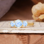 Vintage Mixed Cut Moonstone Eternity Wedding Band - Additional view