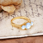 Vintage Mixed Cut Moonstone Eternity Wedding Band - Additional view