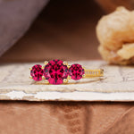 Vintage Mixed Cut Ruby Eternity Wedding Band - Additional view
