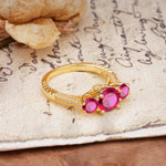 Vintage Mixed Cut Ruby Eternity Wedding Band - Additional view