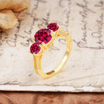 Vintage Mixed Cut Ruby Eternity Wedding Band - Additional view