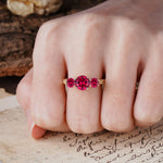 Vintage Mixed Cut Ruby Eternity Wedding Band - Additional view