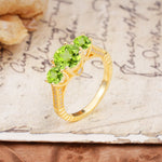 Vintage Mixed Cut Peridot Eternity Wedding Band - Additional view
