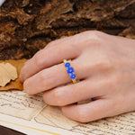 Classic Simplicity 4-Prong Round Cut Sapphire Three Stones Wedding Ring - Additional view
