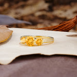 Classic Simplicity 4-Prong Round Cut Citrine Three Stones Wedding Ring - Additional view