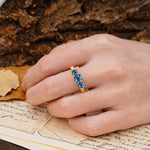 Classic Simplicity 4-Prong Round Cut Alexandrite Three Stones Wedding Ring - Additional view