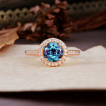 Luxurious, Vintage, and Dazzling 4-Prong Round-Cut Alexandrite Engagement Ring - Additional view