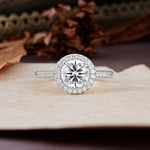 Luxurious, Vintage, and Dazzling 4-Prong Round-Cut Lab Diamond Engagement Ring - Additional view