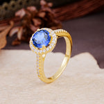 Luxurious, Vintage, and Dazzling 4-Prong Round-Cut Sapphire Engagement Ring - Additional view