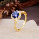 Luxurious, Vintage, and Dazzling 4-Prong Round-Cut Tanzanite Engagement Ring - Additional view
