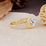 Luxurious, Vintage, and Dazzling 4-Prong Round-Cut Lab Diamond Engagement Ring - Additional view