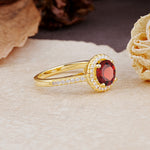 Luxurious, Vintage, and Dazzling 4-Prong Round-Cut Garnet Engagement Ring - Additional view