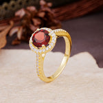 Luxurious, Vintage, and Dazzling 4-Prong Round-Cut Garnet Engagement Ring - Additional view